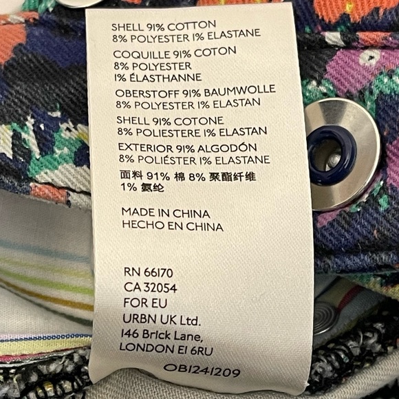 Meave By Anthropology Floral Motif Hi Waist Skinny Slit Jeans Size 26 - Picture 12 of 16